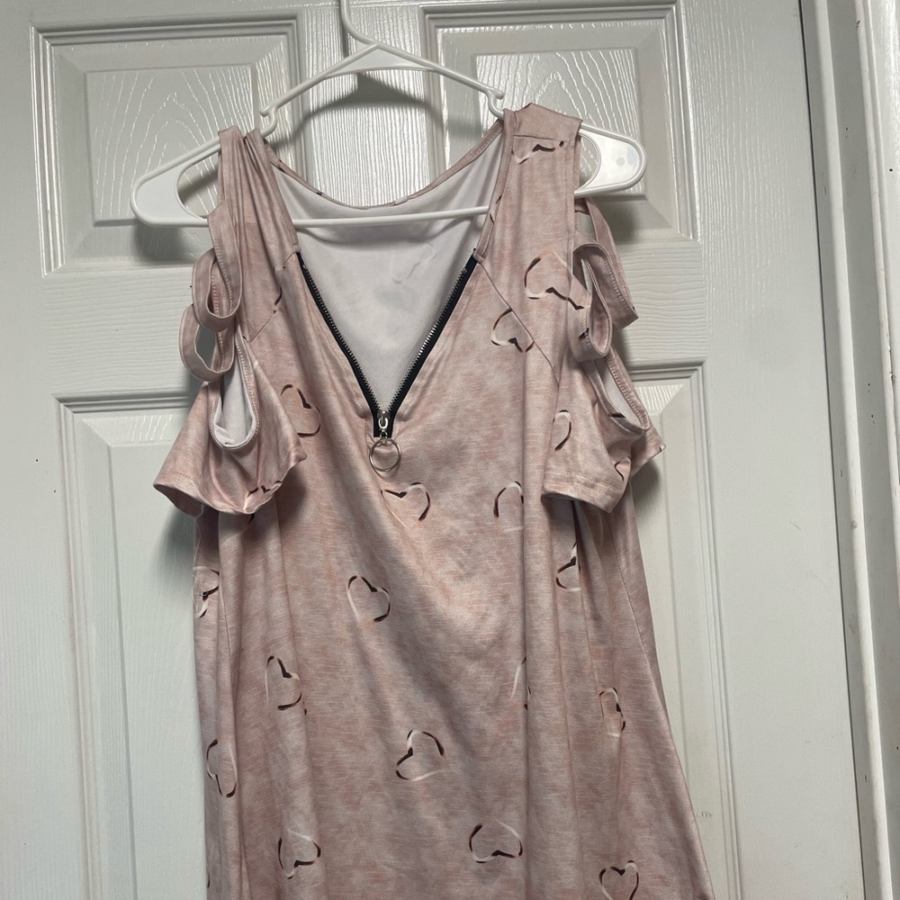 Pink Cold Shoulder Dress